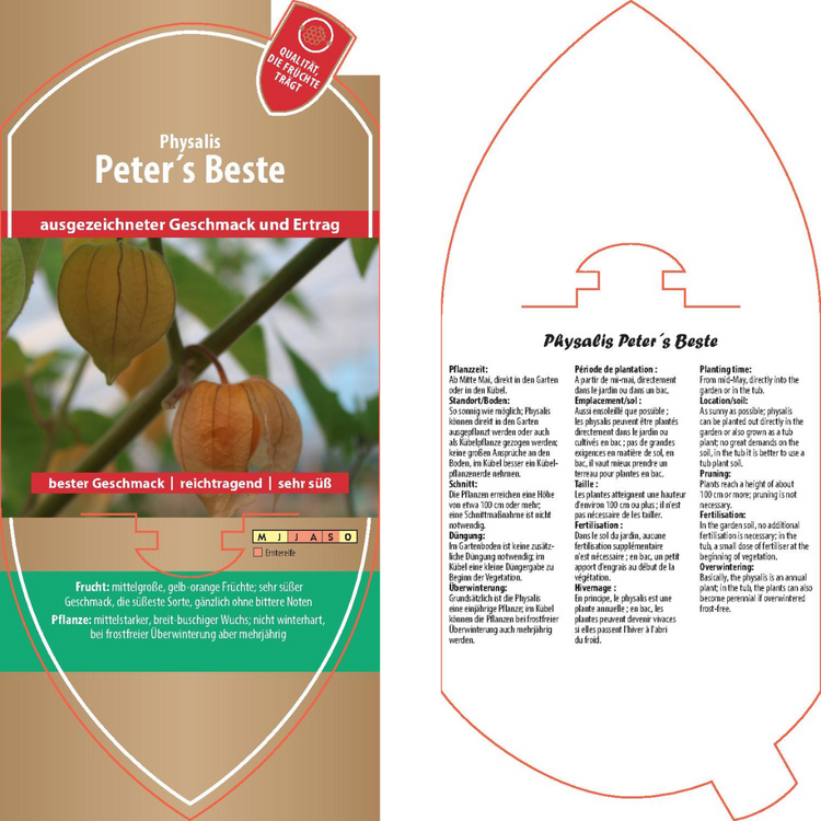 Picture labels - Physalis 'Peter´s Beste'